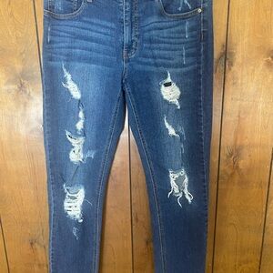 Altar'd State Dark Blue Distressed Skinny Jeans